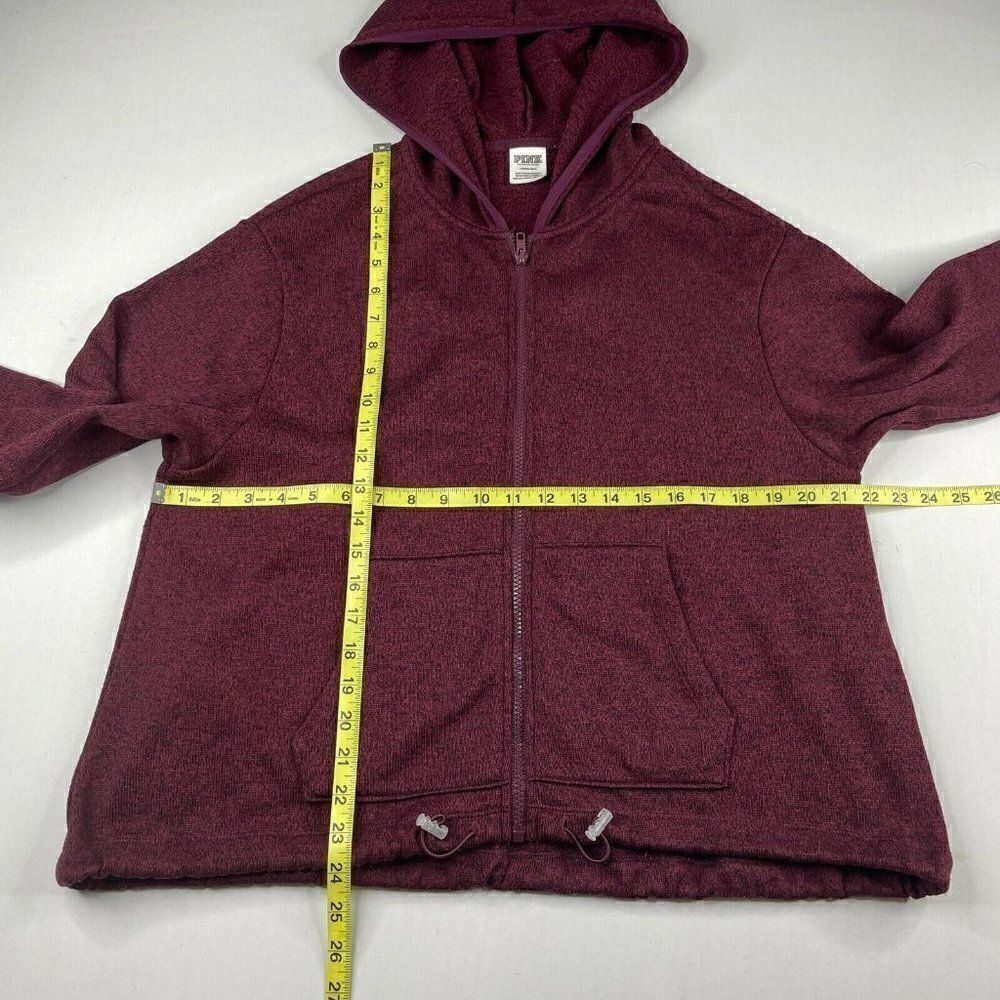 Victoria’s Secret PINK Sweater Knit Zip Jacket Maroon - Picture 6 of 6